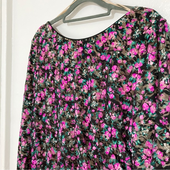 Dress the Population Mona Floral Long Sleeve Midi Dress Size XL NWOT - Picture 7 of 17